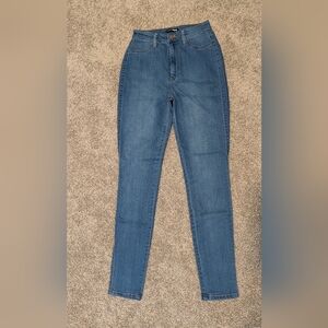 Fashion Nova Blue High Waisted Skinny Jeans Size 9